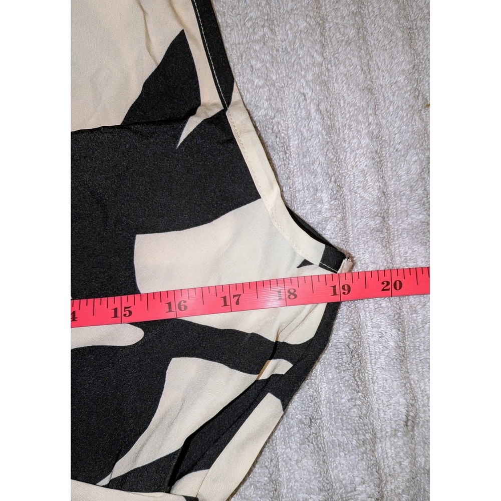 Allegra K Sleeveless V Neck Leaf Print‎ Asymmetrical Hem Midi Dress Medium NWT - Picture 7 of 11